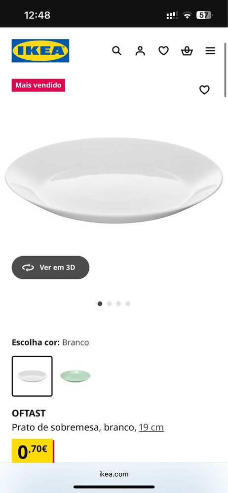 Pratos ikea brancos