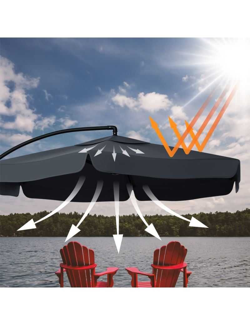 Parasol Ogrodowy Na Wysięgniku Duży Składany 350cm+ Pokrowiec 3 Kolory