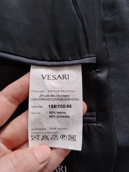 Garnitur męski Vesari, ciemnoszary, 188/100/86