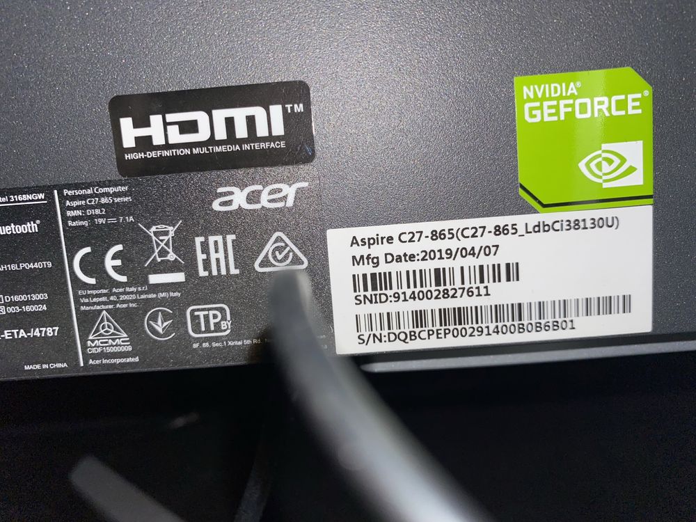 Komputer Acer all in one c27-865