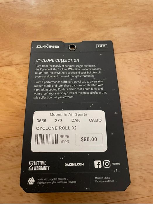 Plecak Dakine Cyclone Roll Top 32L Camo Nowy Surfing windsurfing