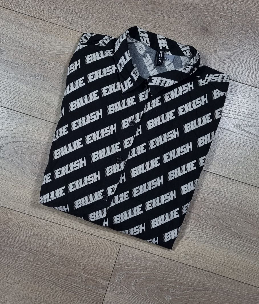 Koszula męska Billie Eilish, H&M, krótki rękaw, logo