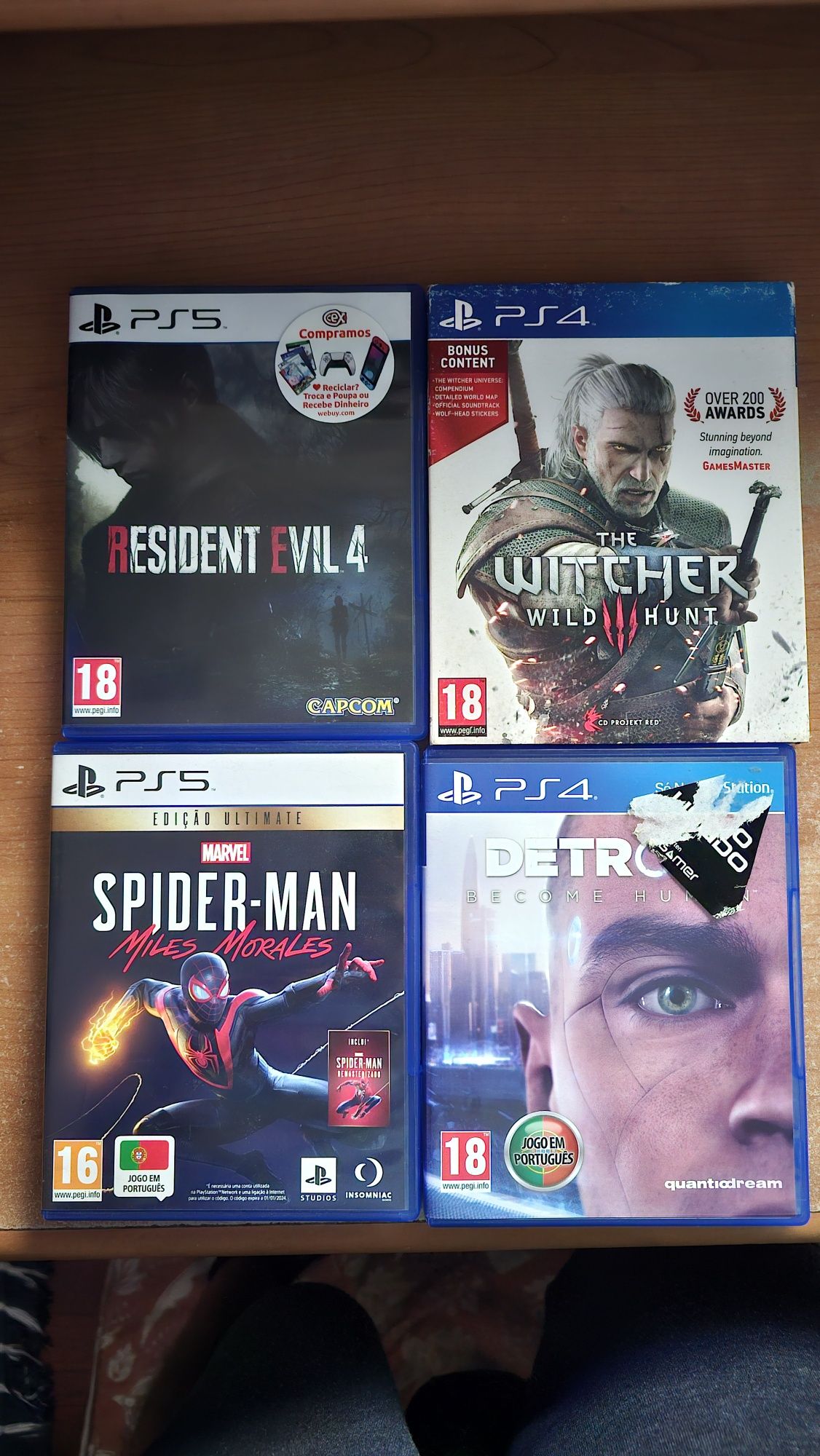 Jogos PS5/PS4 Resident evil 4/spider-man/detroit/witcher 3