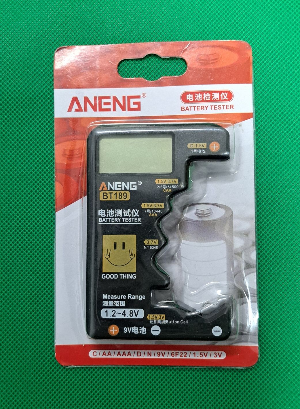 ANENG BT189 cyfrowy tester baterii 1,5V 9V AA AAA
