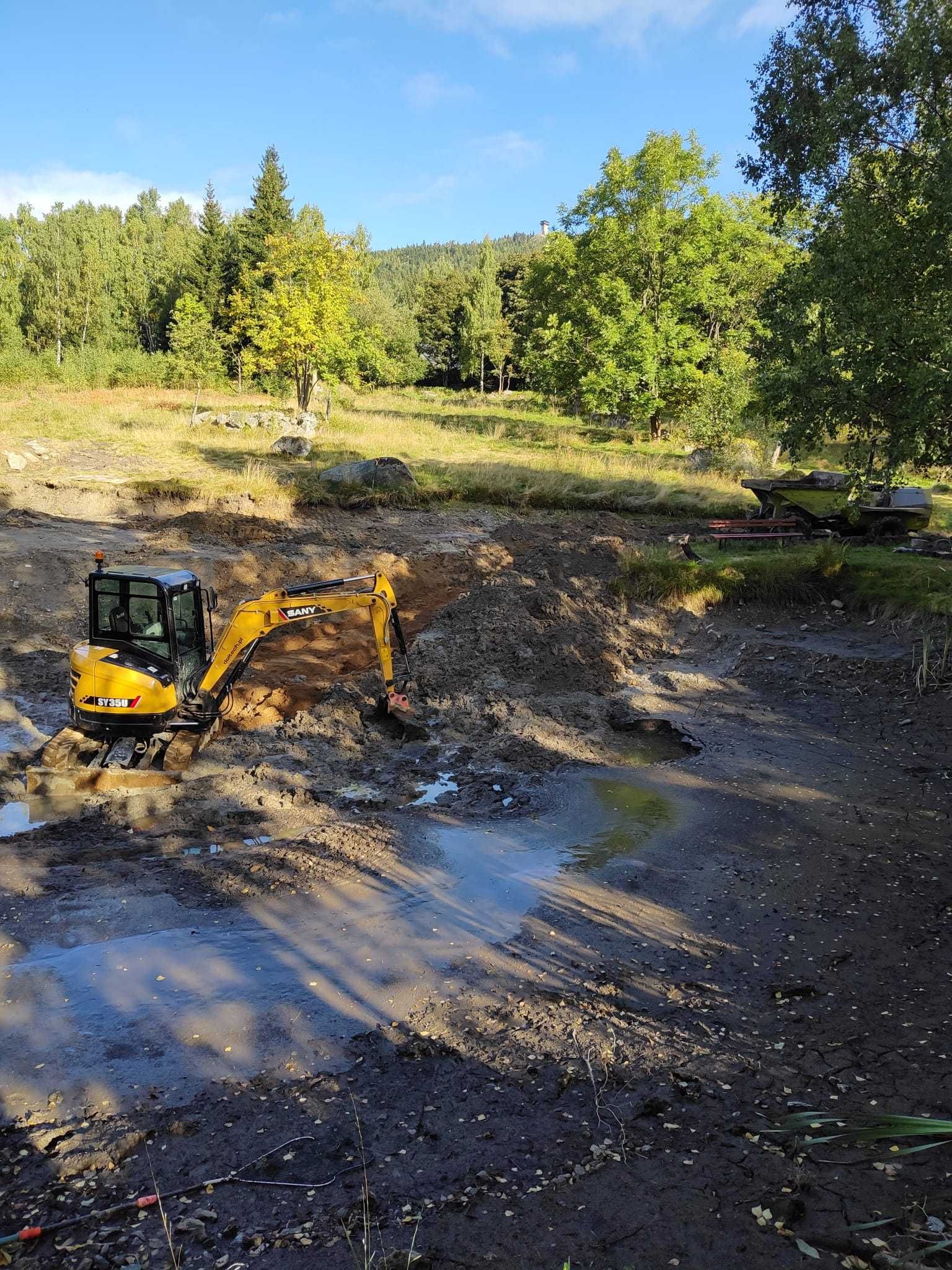 Usługi minikoparką koparka 4t +wozidło 5t