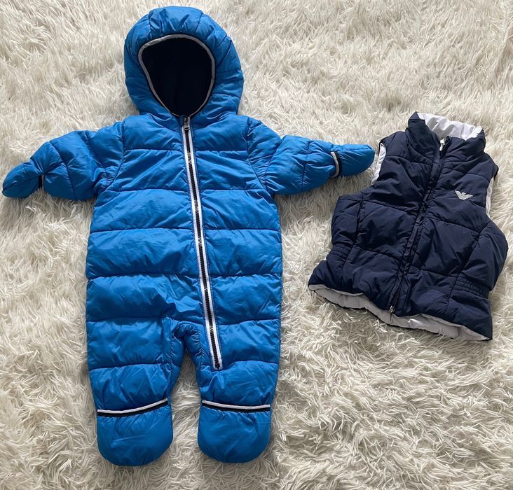 Kombinezon Michael Kors + dwustronna kamizelka Armani Jeans rozm. 68