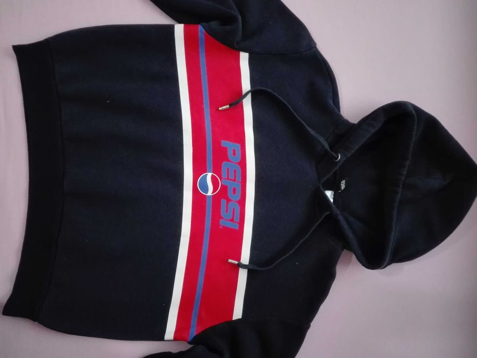 granatowa bluza z kapturem, H&M, S  Pepsi