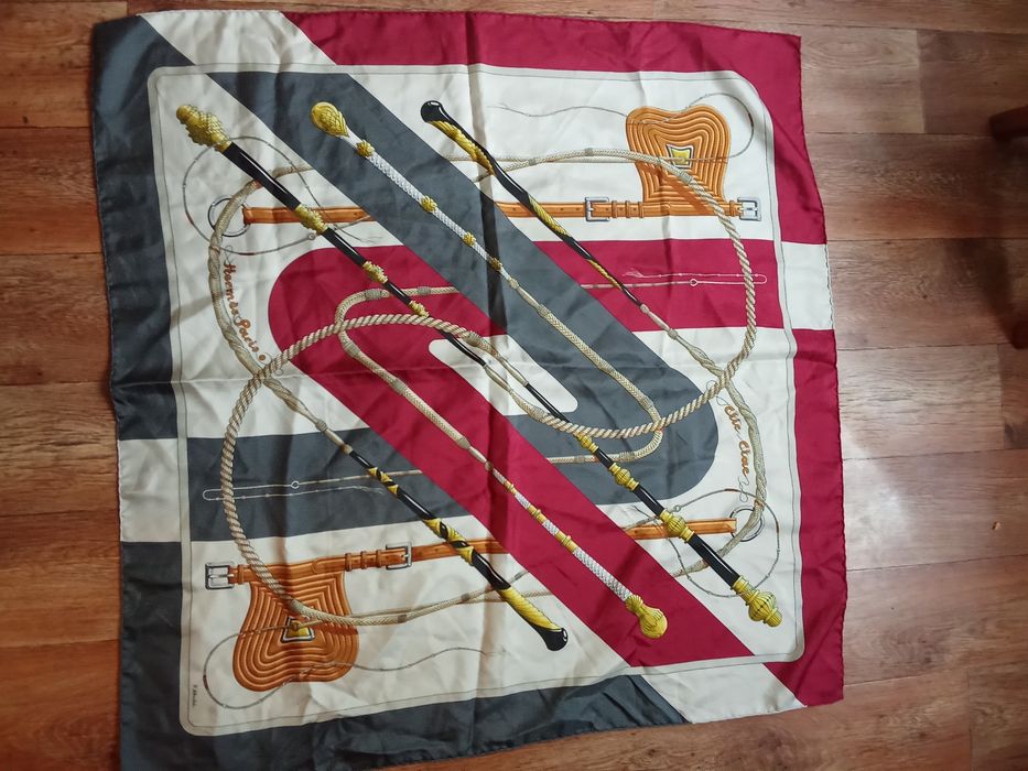 Вінтажна шовкова хустка hermes clic clac