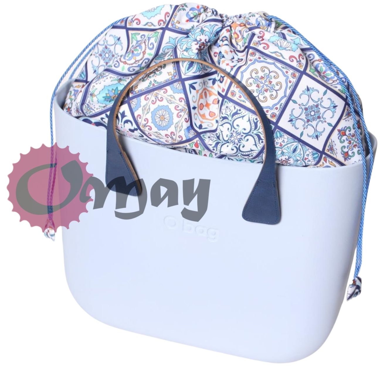Granatowy organizer OBAG STANDARD worek kafelki 2 kieszenie komin OMAY