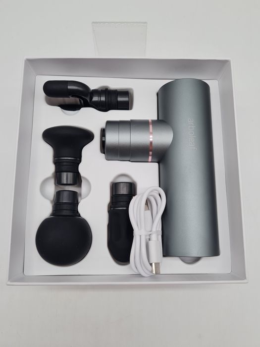 ARBOLEAF Mini Masażer Pistolet 3200rpm 0,47kg 4 Końcówki USB-C Cichy