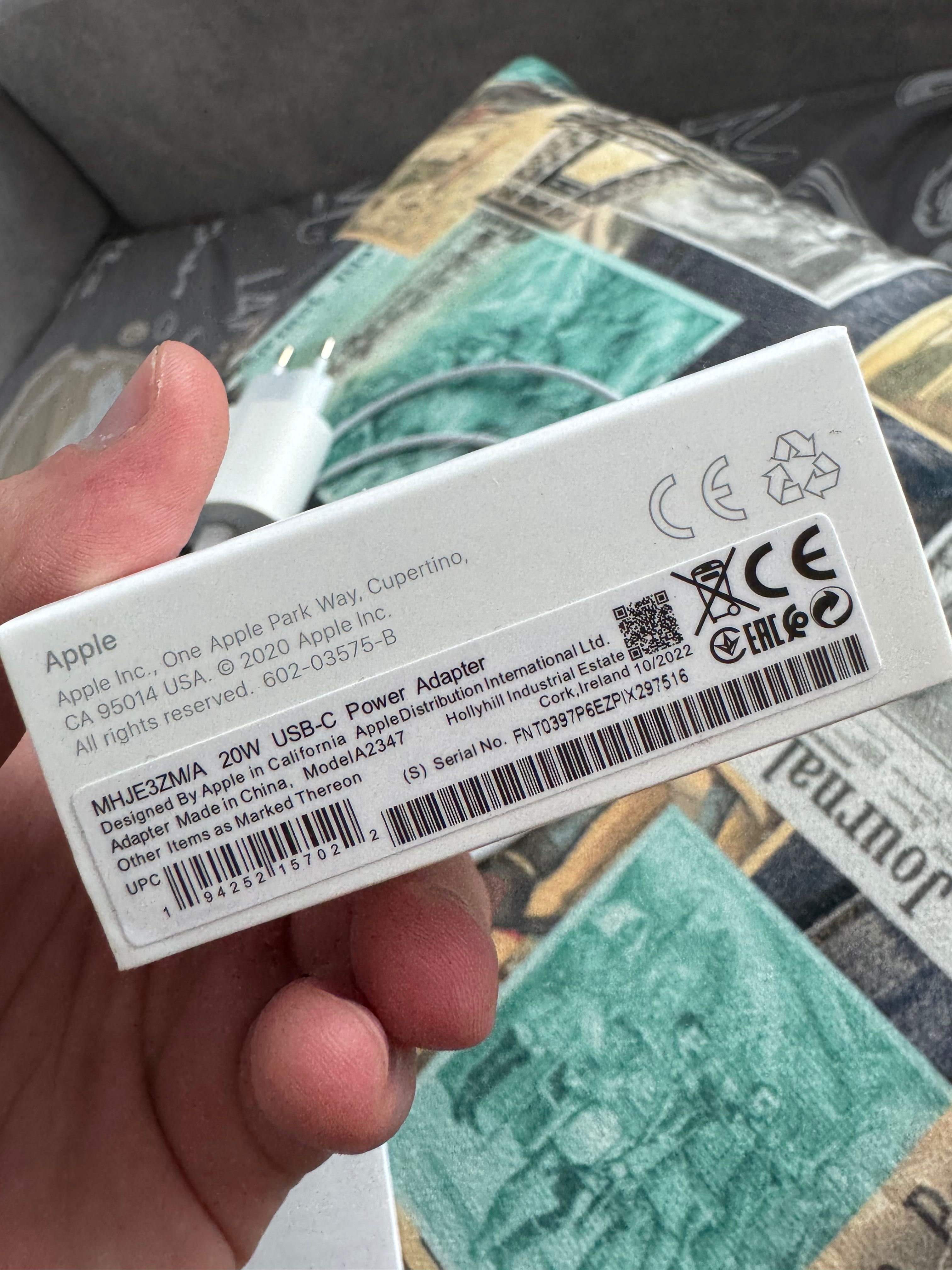 Комплект оригинал 20w быстрая зарядка айфон кабель и блок iphone