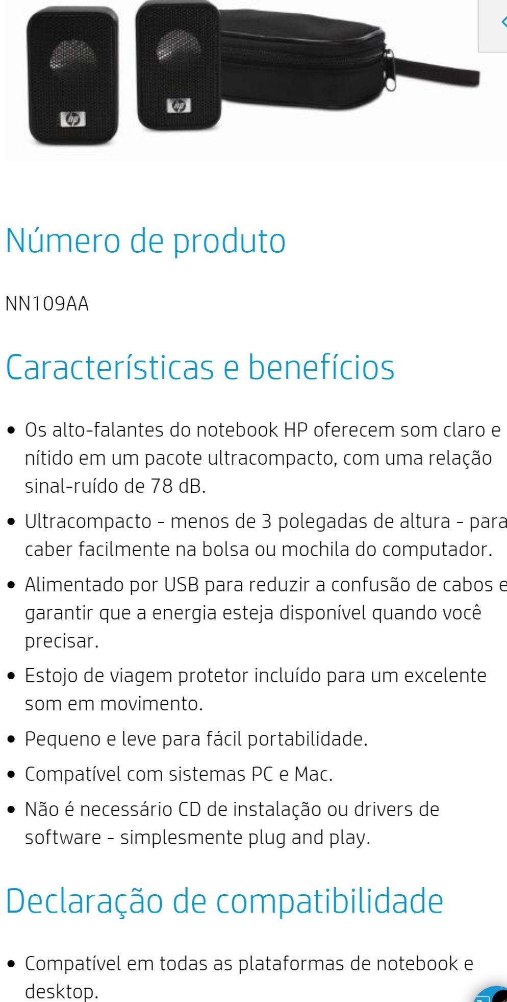 Auto-falantes para notebook HP