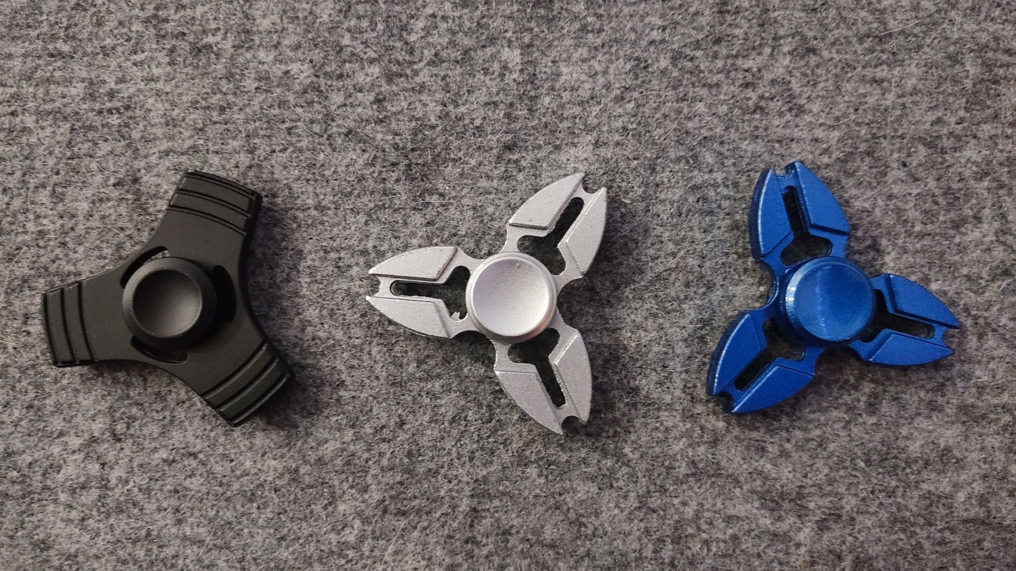 Ekskluzywne aluminiowe fidget spinnery – zestaw 3 sztuk