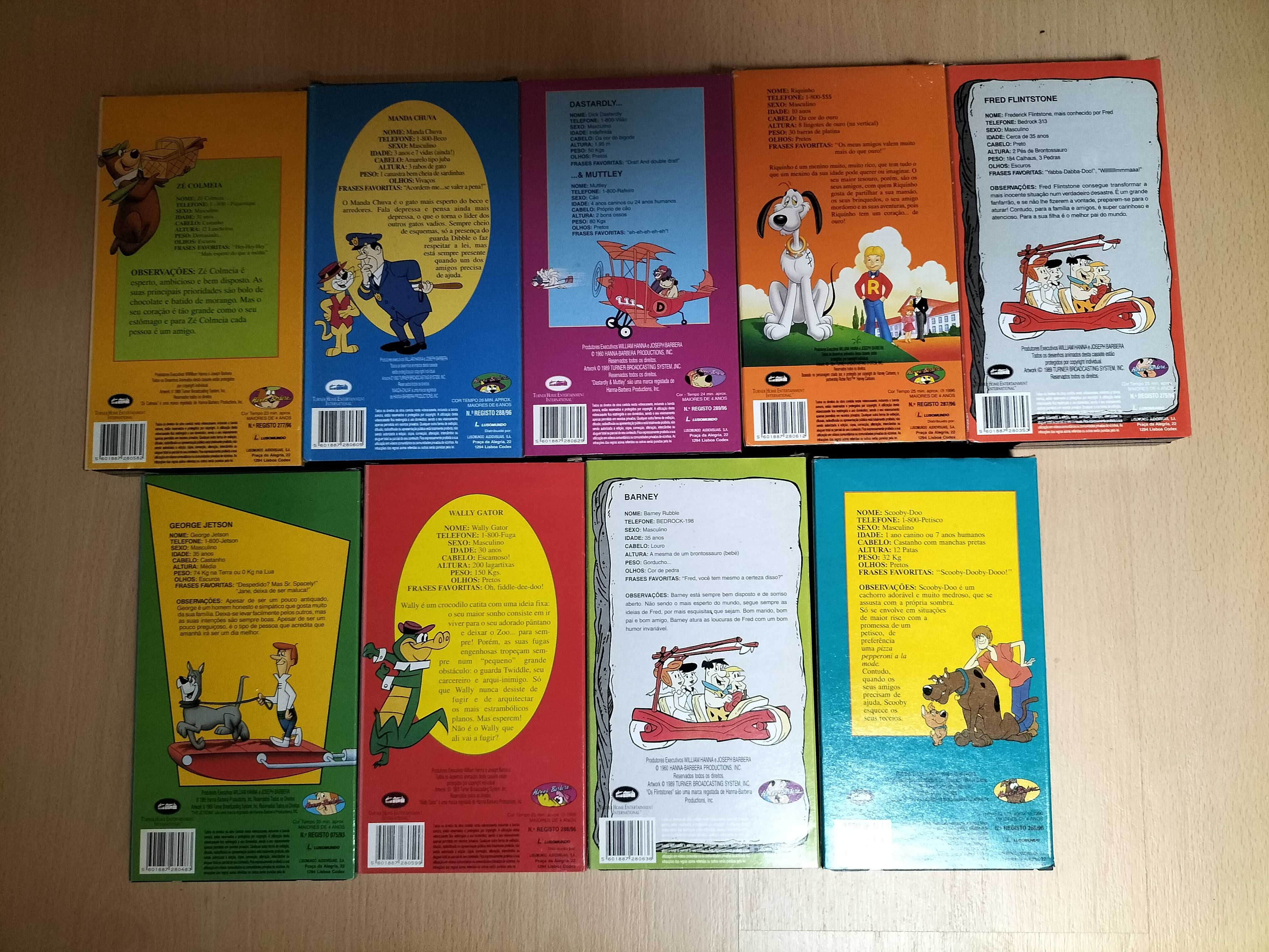 Lote VHS - Looney Tunes, Disney e Hanna Barbera