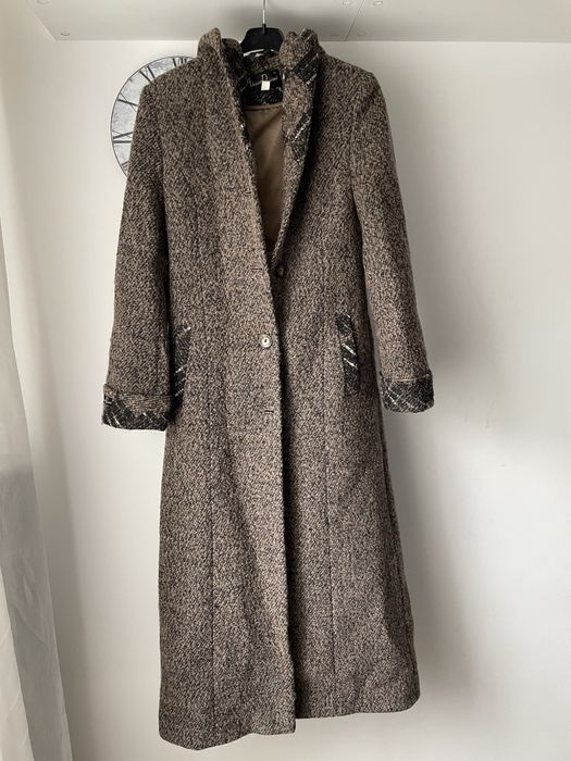 Płaszcz zimowy, długi, wełniany