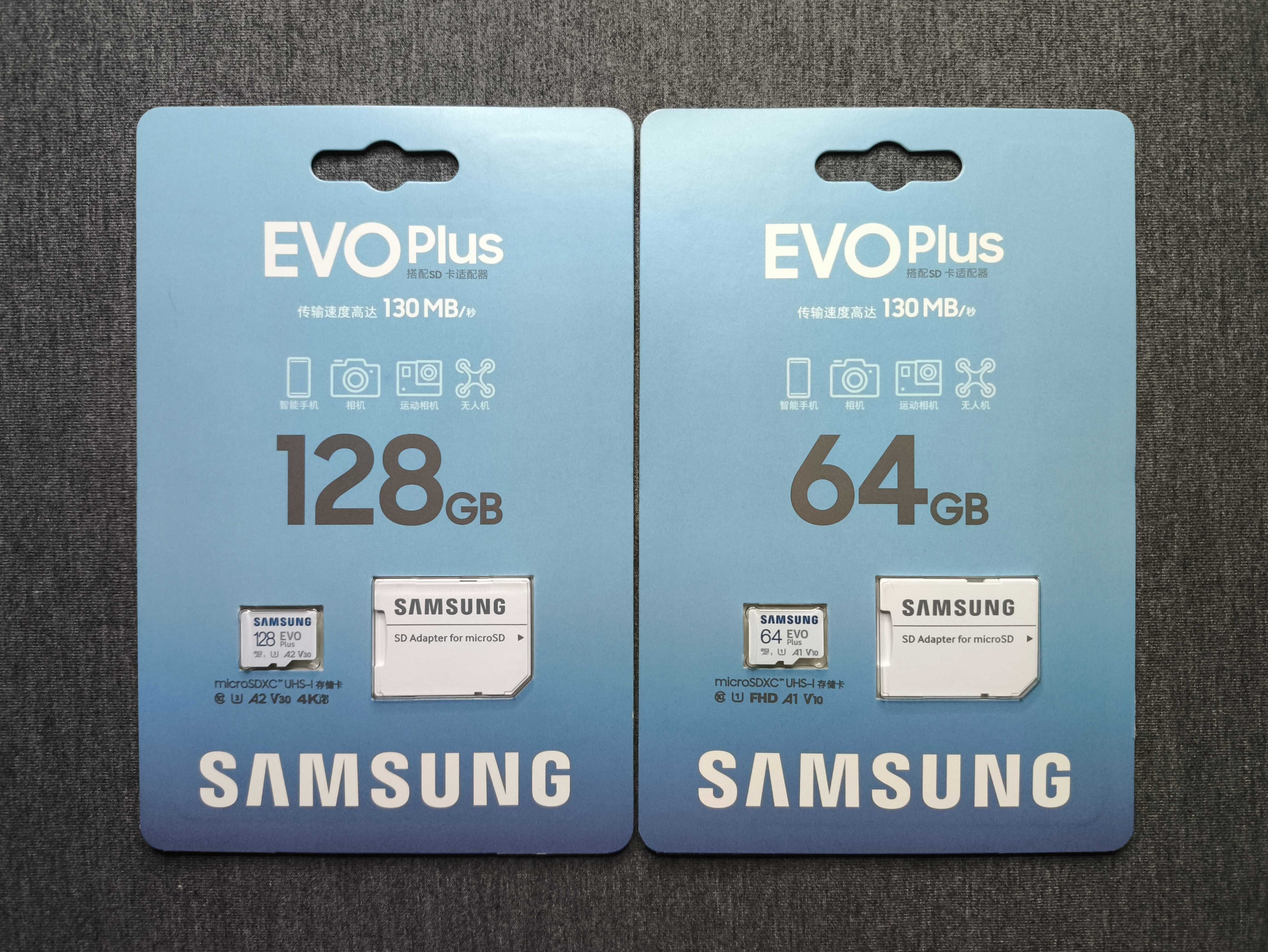 Карта памяти SAMSUNG EVO PLUS 64/128 ГБ, MicroSD накопитель