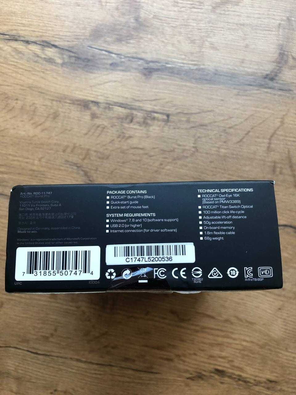 Мышь ROCCAT Burst Pro Black (ROC-11-747) Новые!