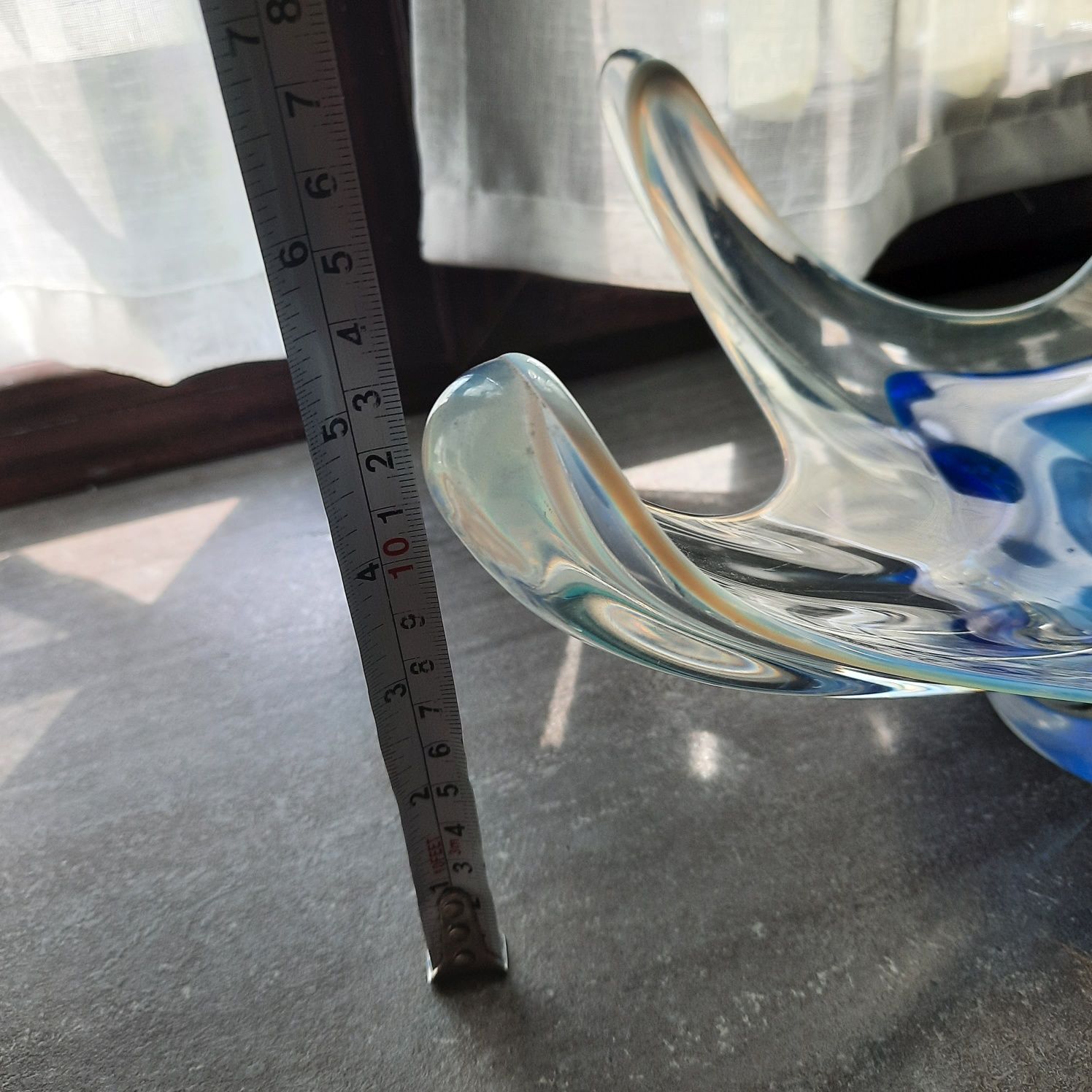 Ваза Медуза (рогатая ваза) Богемия Чешское стекло