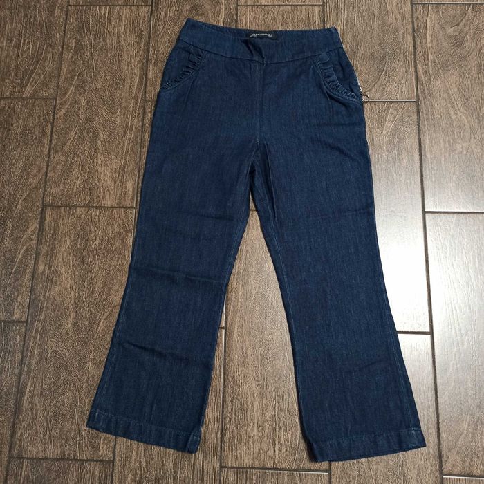 Укороченные джинси кюлоти Zara клеш широкие синие женские