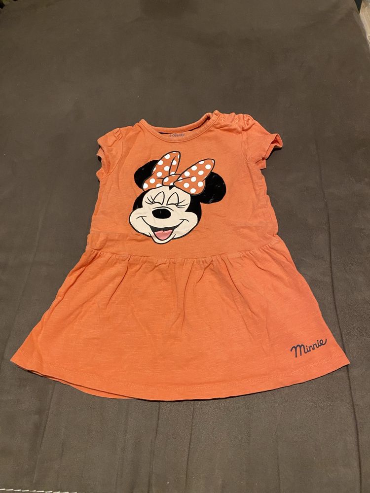 Pomarańczowa sukienka letnia 92 Myszka Minnie