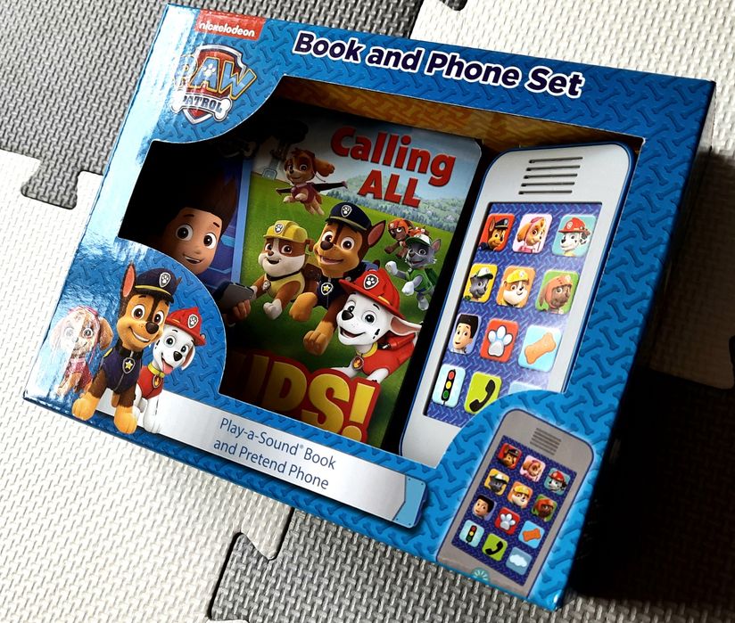 PAW Patrol Book&Phone Set psi książeczka po angielsku telefon prezent