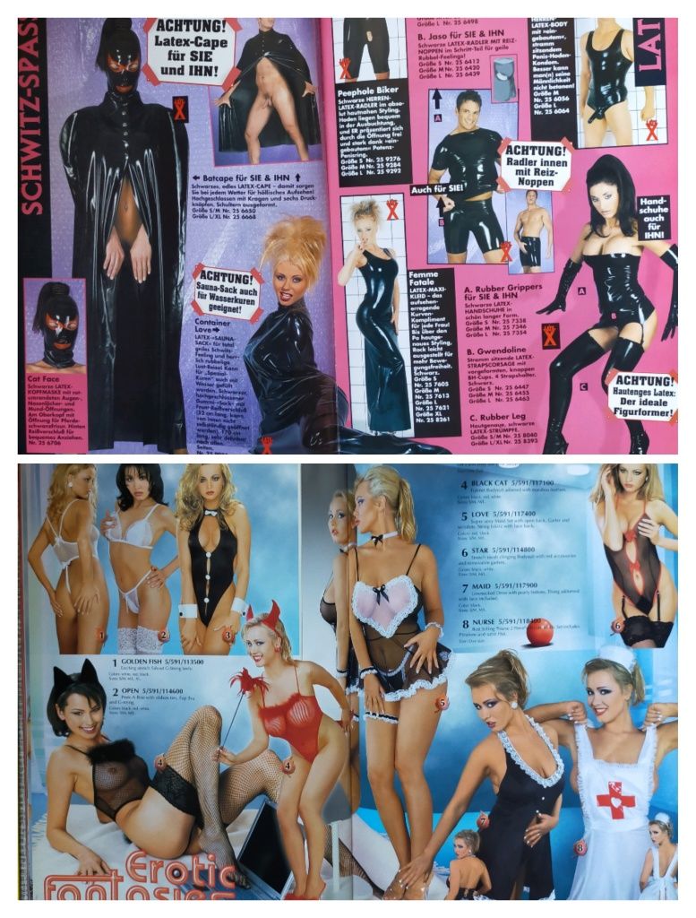 5 глянцевых журналов рекламы эротической одежды-белья и секс игрушек