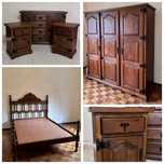 Conjunto de Mobília de Quarto em Madeira Maciça - Excelente Estado
