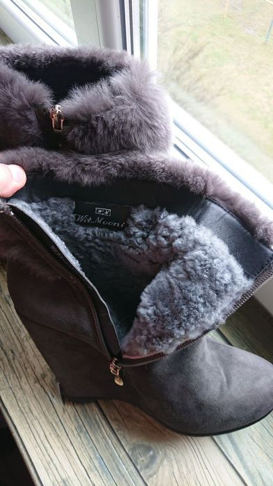 Жіночі черевики, натуральна замша/хутро39р