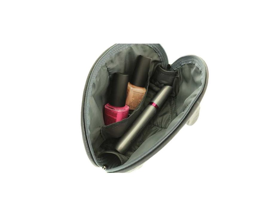 Skórzana kosmetyczka damska do torebki brązowa Polski Produkt