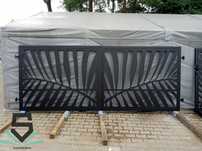 Brama dwuskrzydłowa 6x1,5m wycinana laserowo, CNC,  panelowa.