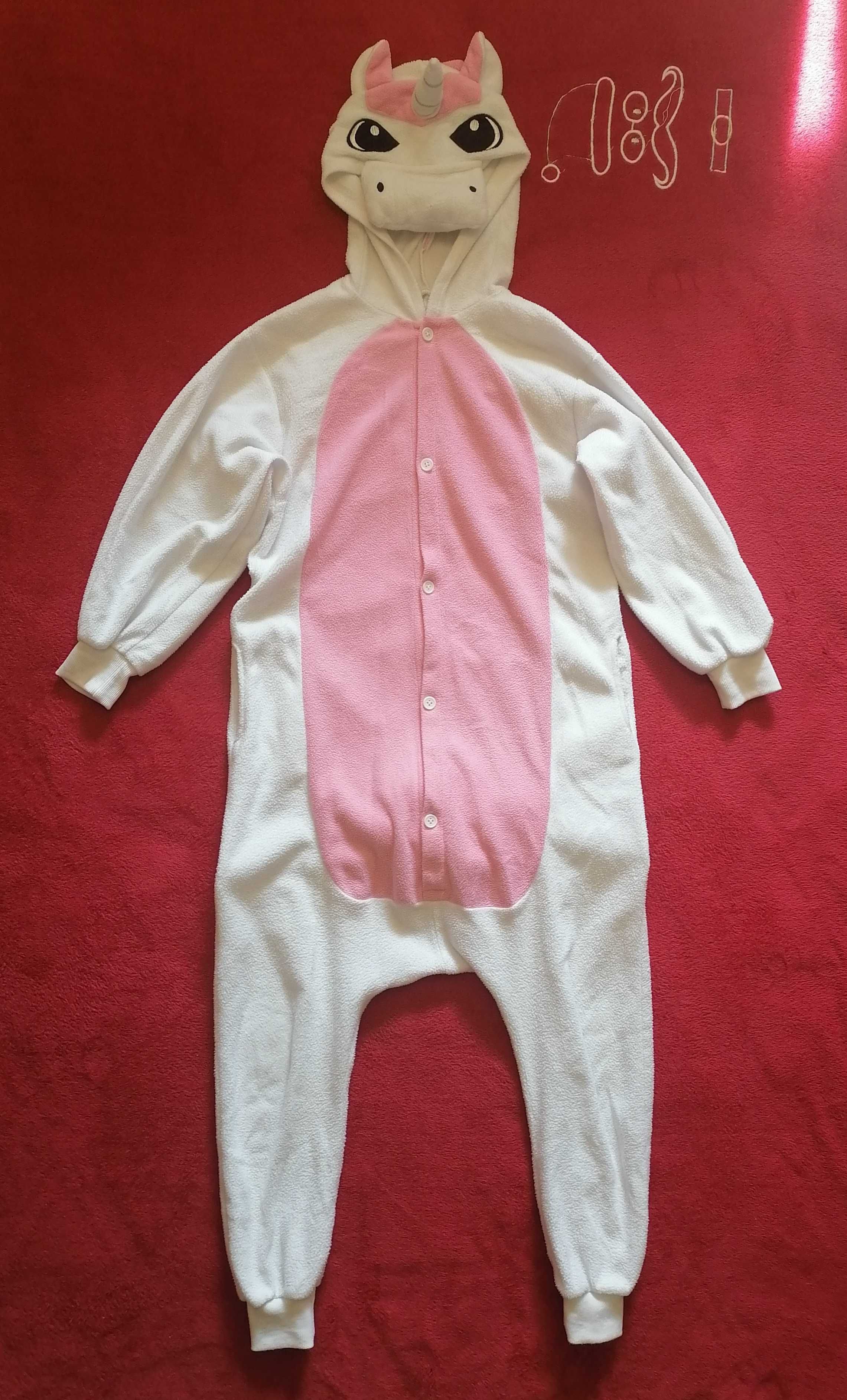 Piżama onesie kigurumi JEDNOROŻEC kombinezon kostium przebranie ~140