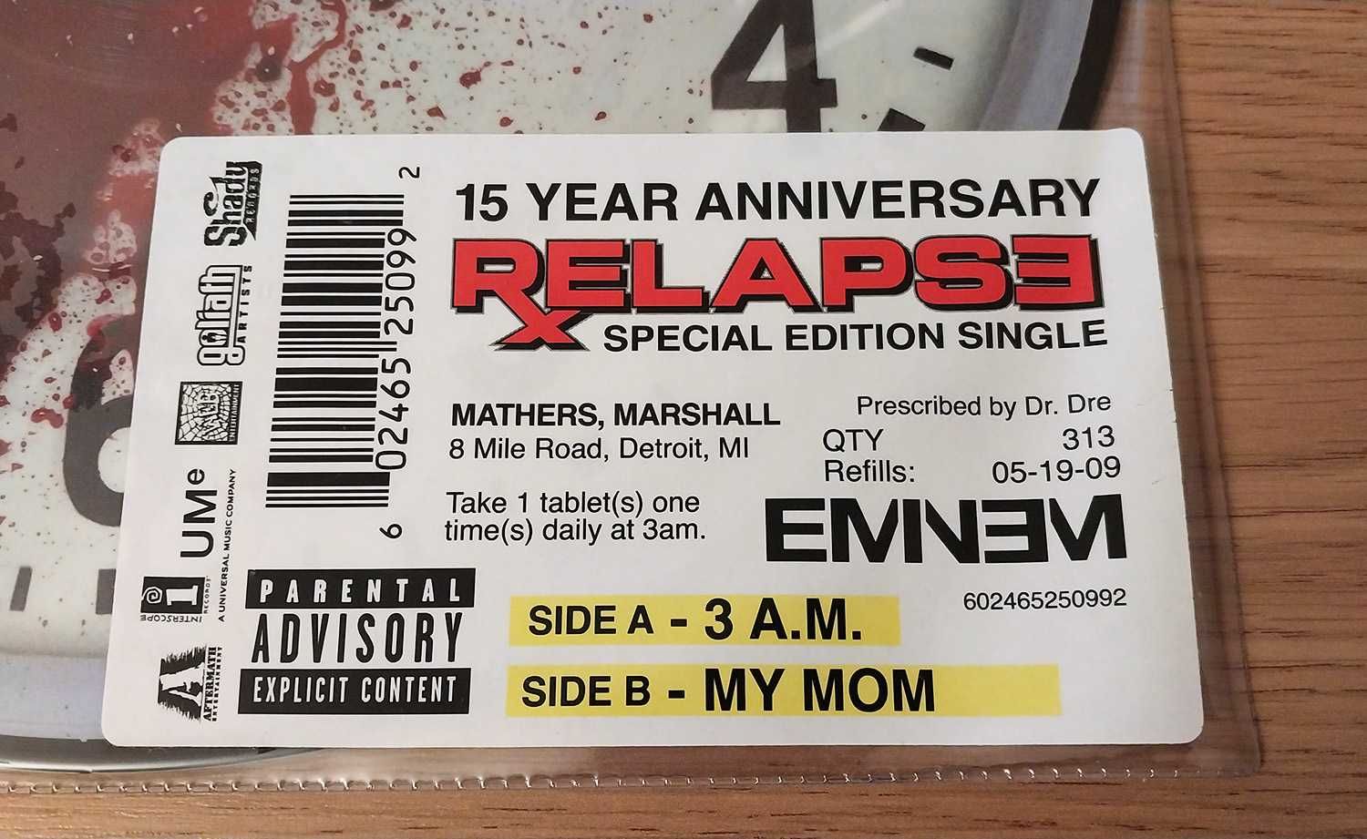 Eminem - 3AM / My Mom (Relapse 15th Anniversary Special Ed. Single)