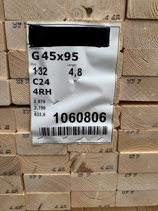 Certyfikowane Szwedzkie Drewno Konstrukcyjne C24 WYŁĄCZNYPrzedst.na PL