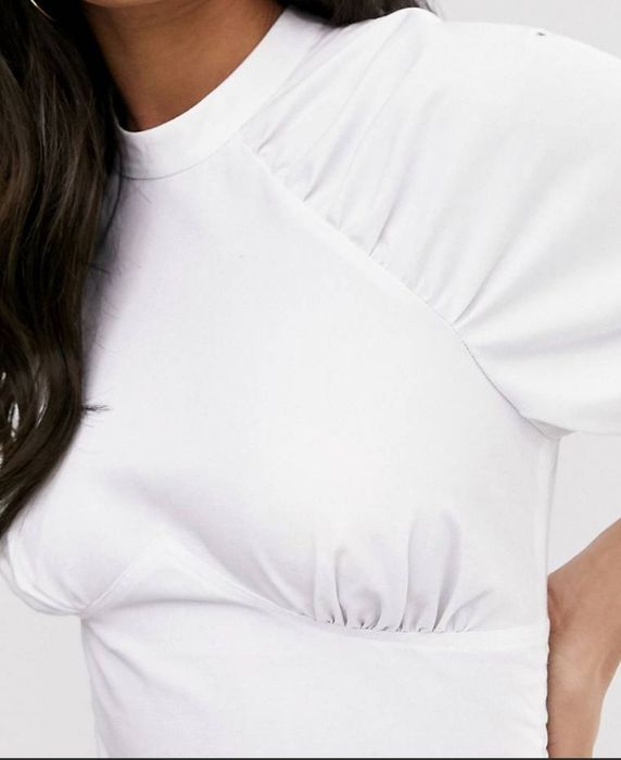 Asos Nowa sukienka biała  bawełna  midi M L chrzest komunia