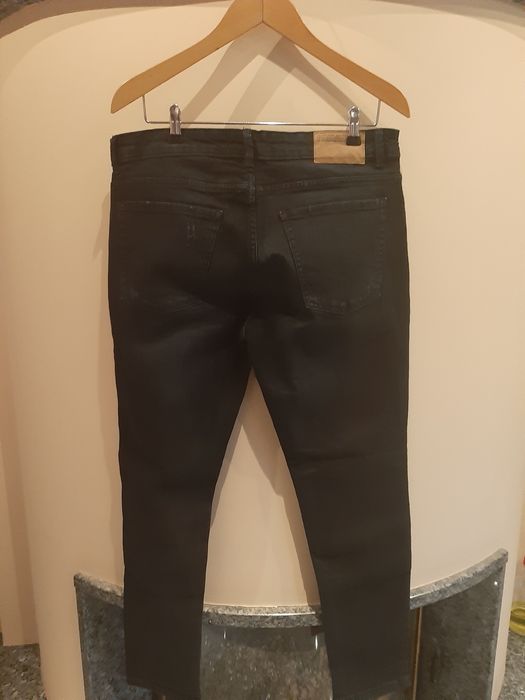 Jeans 46 skinny granat Pull Bear limited dziury denim spodnie tkmaxx