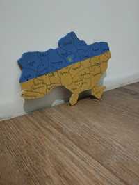 Карта України з обласними кордонами з фанери, саморобка
