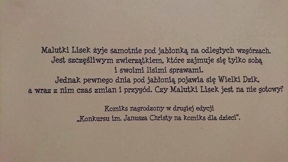 Komiks pt Malutki Lisek i Wielki Dzik Tam tom 1