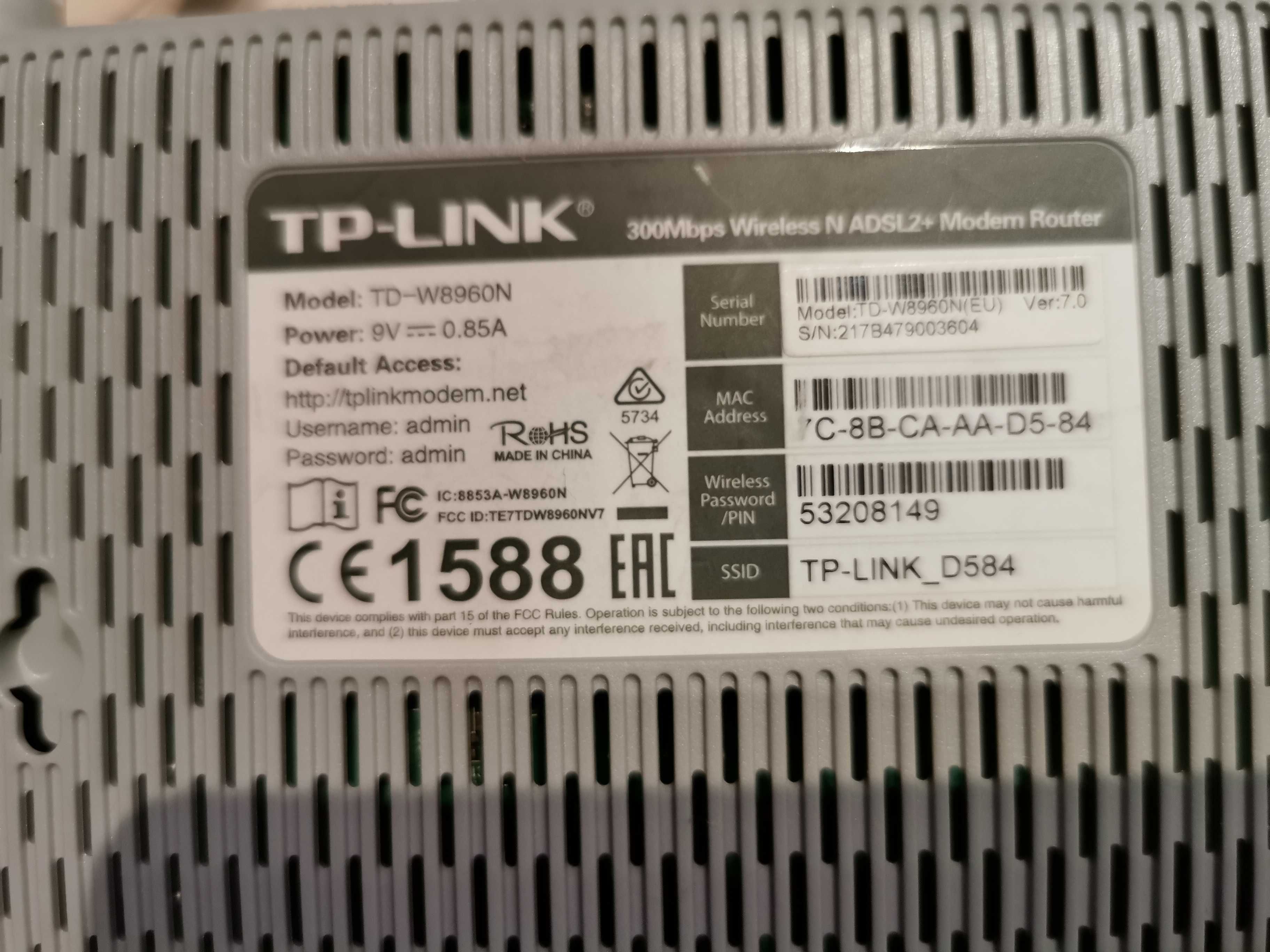 Router WIFI TP-Link TD-W8960N