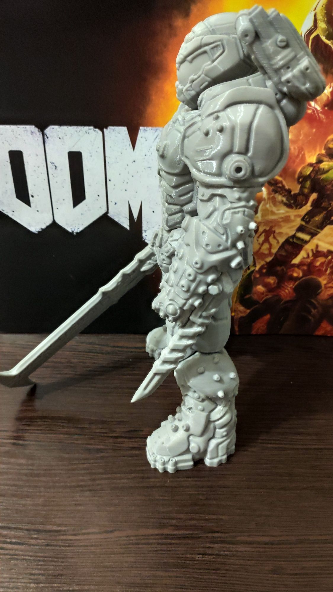 Фигурка DOOM ETERNAL Dark Ages SLAYER Doomguy 3D печать 21см