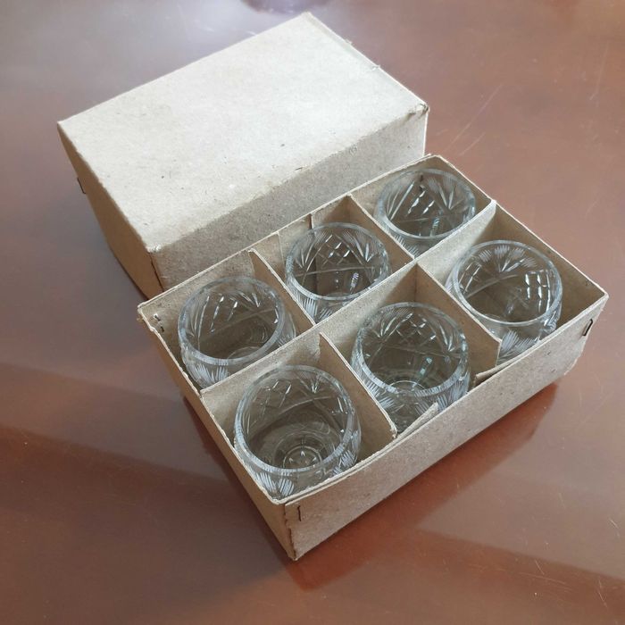 Kieliszki do wódki kryształowe szkło kryształy komplet 6 sztuk