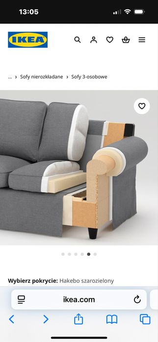 Sofa Ikea trzyosobowa  beżowa