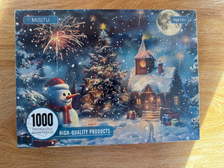 Puzzle 1000 elementów 70×50 cm Bałwanek w Wigilię