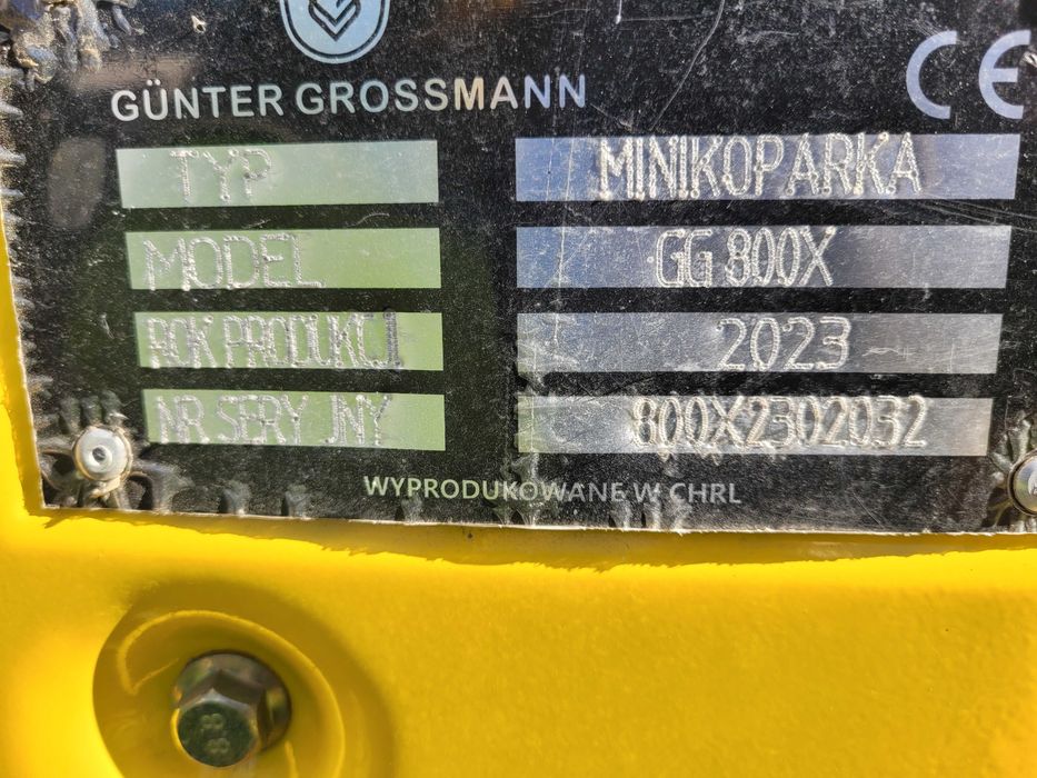 Minikoparka Gunter-grossmann gg800x 2023r +3 łyżki //jak nowa//