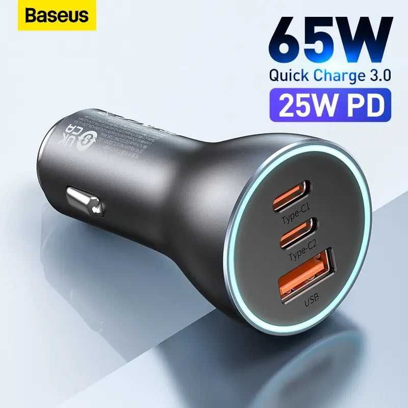 Зарядний пристрій Baseus 65W Car Charger USB + Type-C
