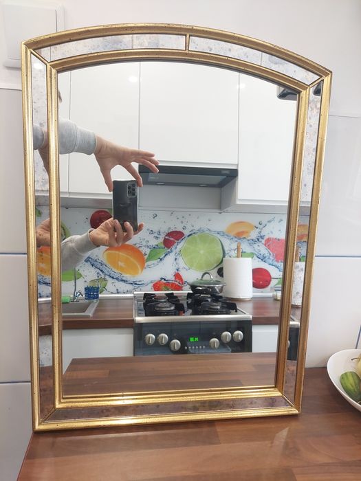 Piękne lustro vintage produkcji belgijskiej art deco lata '60  61x44cm