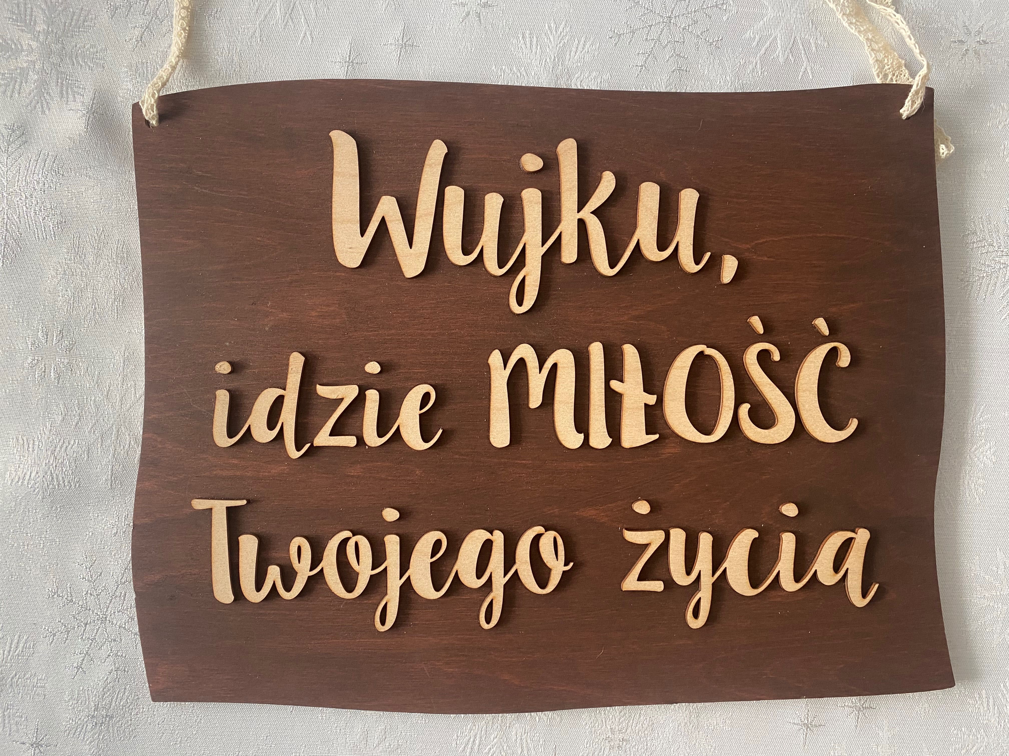 Tabliczka „wujku idzie miłość Twojego życia” ślub, wesele + GRATIS