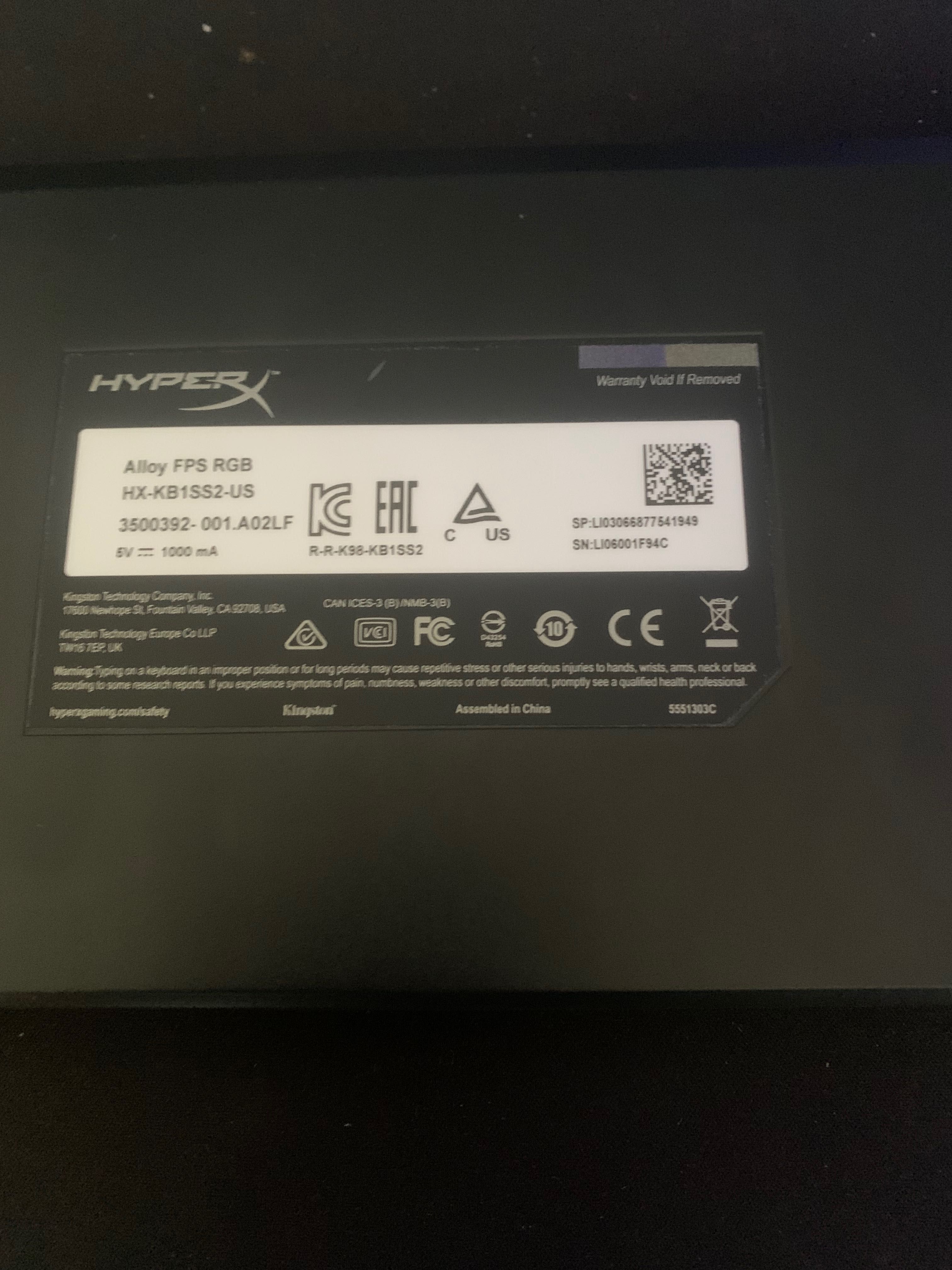 Klawiatura hyperx alloy fps rgb