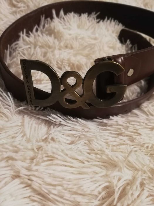pasek skórzany Dolce&Gabbana brązowy 90 cm 100 cm