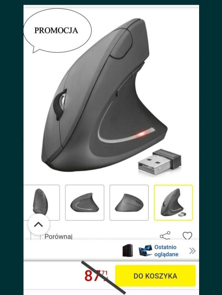 Myszka bezprzewodowa sensor optyczny,6 przycisków