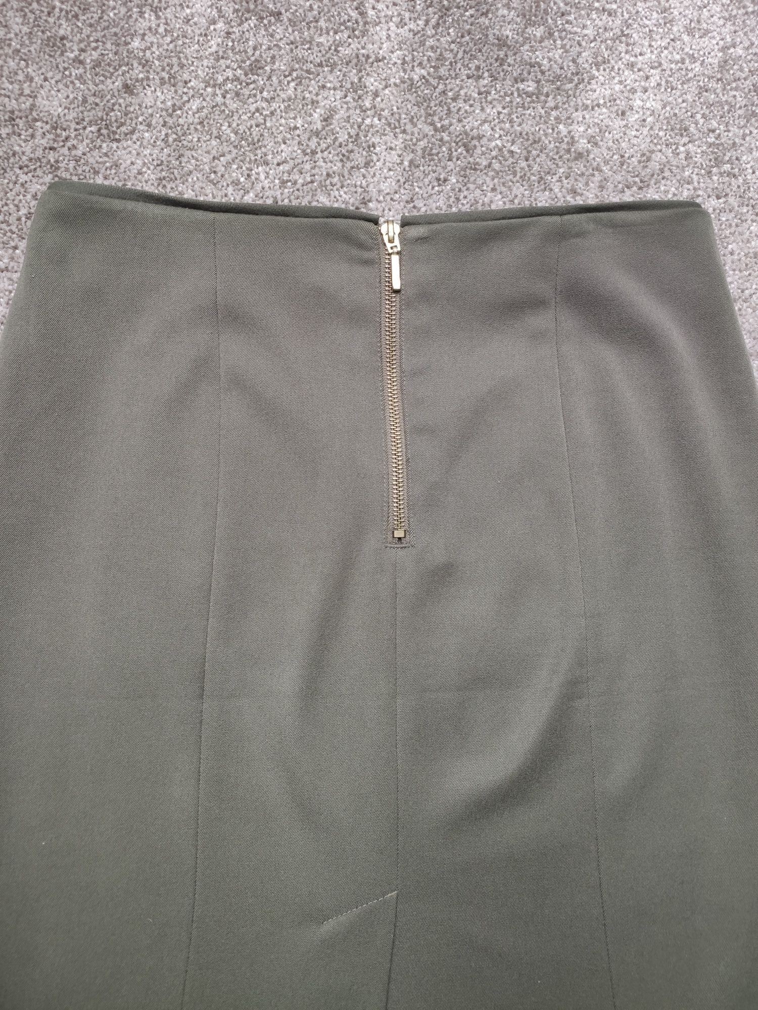 Spódnica ołówkowa miniówka rozmiar 40 L H&M khaki oliwkowa zielona